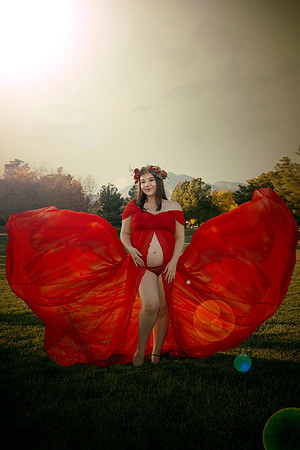 MaternityRedDressFlair