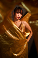Gold Flying Dress in Studio